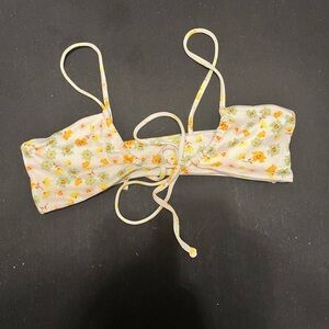 Zaful Floral Bathing suit top with Yellow and Orange Accents